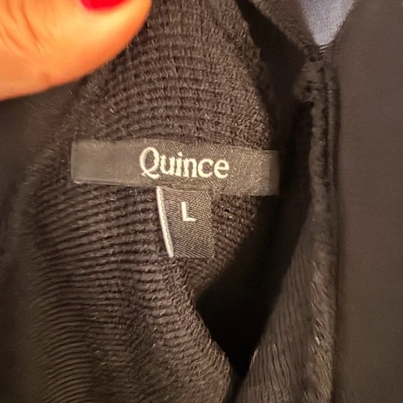 Quince Cropped Halter Ribbed Knit Tank black large - Picture 4 of 5